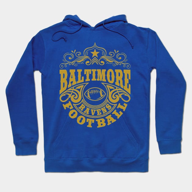 Vintage Retro Baltimore Ravens Football Hoodie by carlesclan